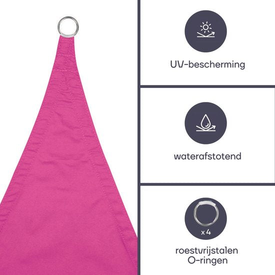 Perel Schaduwdoek, waterafstotend, 2 x 3 m, 160 g/m², polyester, rechthoek, fuchsia