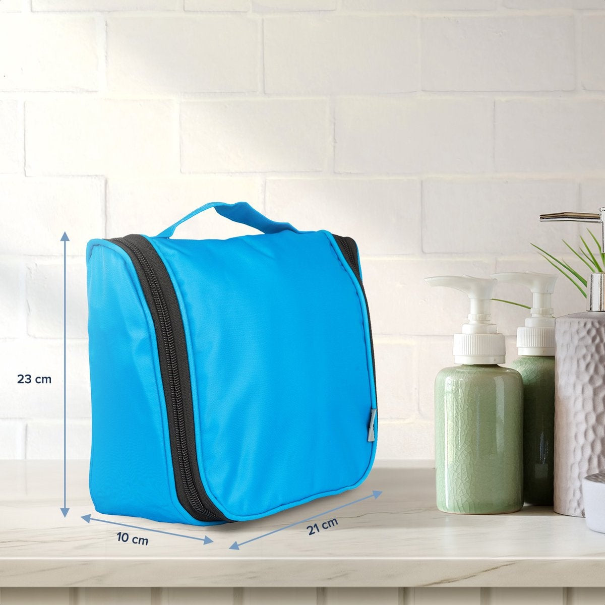 TRVLMORE Toilettas - Hangend met Haak - Unisex - Lichtblauw