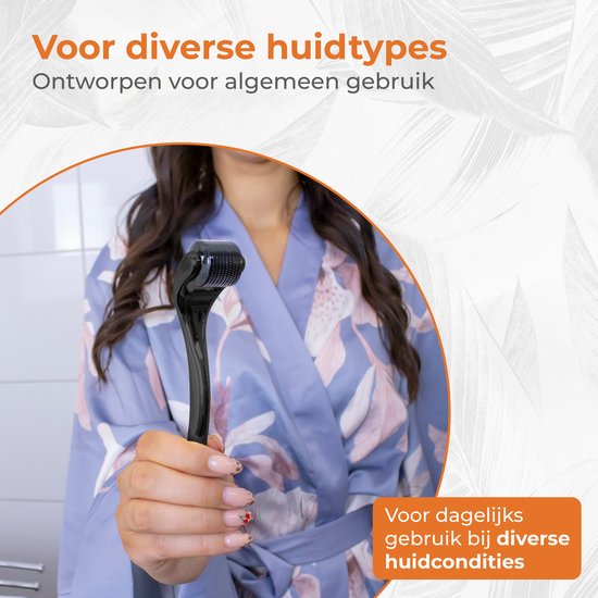 Nuvance Dermaroller - 540 Micro Naalden van 0,5 mm - Incl. eBook - Baardroller voor Haargroei - Steriel Verpakt