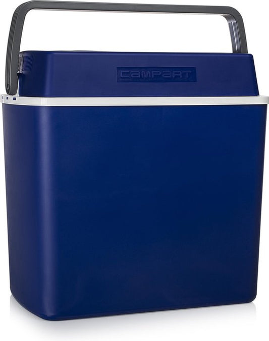 Campart Koelbox CB-8624 - Coolbox 22 liter - Lichtgewicht met handvat - Thermo-elektrisch koelsysteem - Met 12V stekker voor onderweg en in auto - Om te vormen naar 230V netstroom stekker - Blauw
