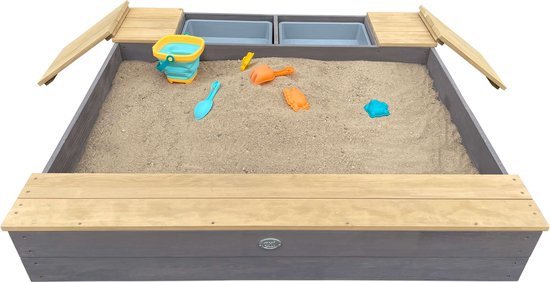 AXI Evy Zandbak met waterbakken en opbergruimte Grijs/bruin - Inclusief accessoireset