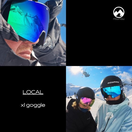 MowMow LOCAL Skibril Heren L/XL + Extra Lens – Magnetisch – Bio-Frame - R-Strap - UV400