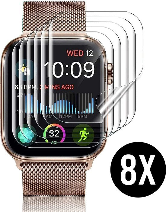 Screenprotector geschikt voor Apple Watch Series 4 / 5 / 6 / SE - 40 mm Screen Protector - Podec - 8 Stuks