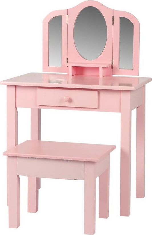 VDD Opmaaktafel voor kinderen met spiegels - 40x60x90cm - Roze