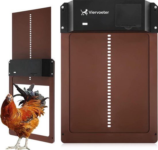 Viervoeter Kippenluik - Chickenguard -Automatische Kippenluik
