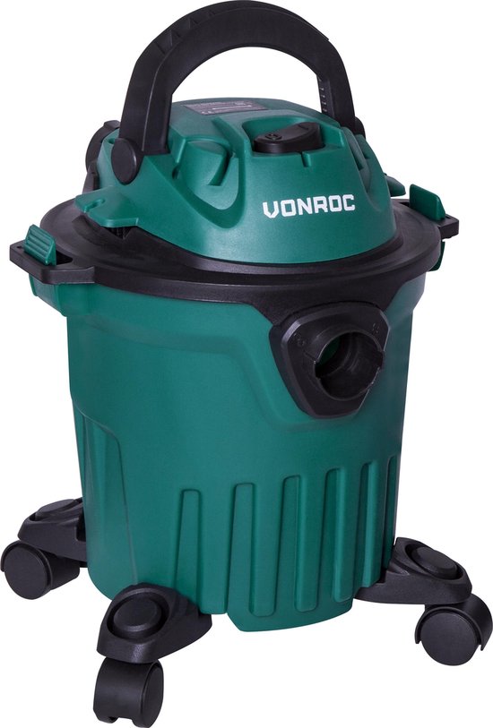 VONROC Compacte nat- en droogzuiger / stofzuiger - 1000W – Blaasfunctie – 12L tank - 5m stroomkabel