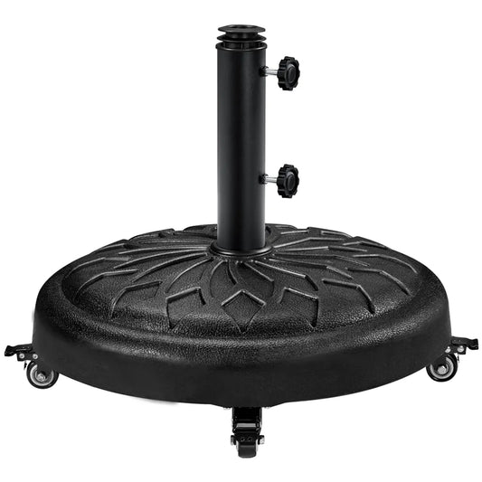 Yaheetech Parasolvoet Ø 50,6 cm - Zwart - Verrijdbare Parasolstandaard voor Parasolstokken 34/38/48 mm