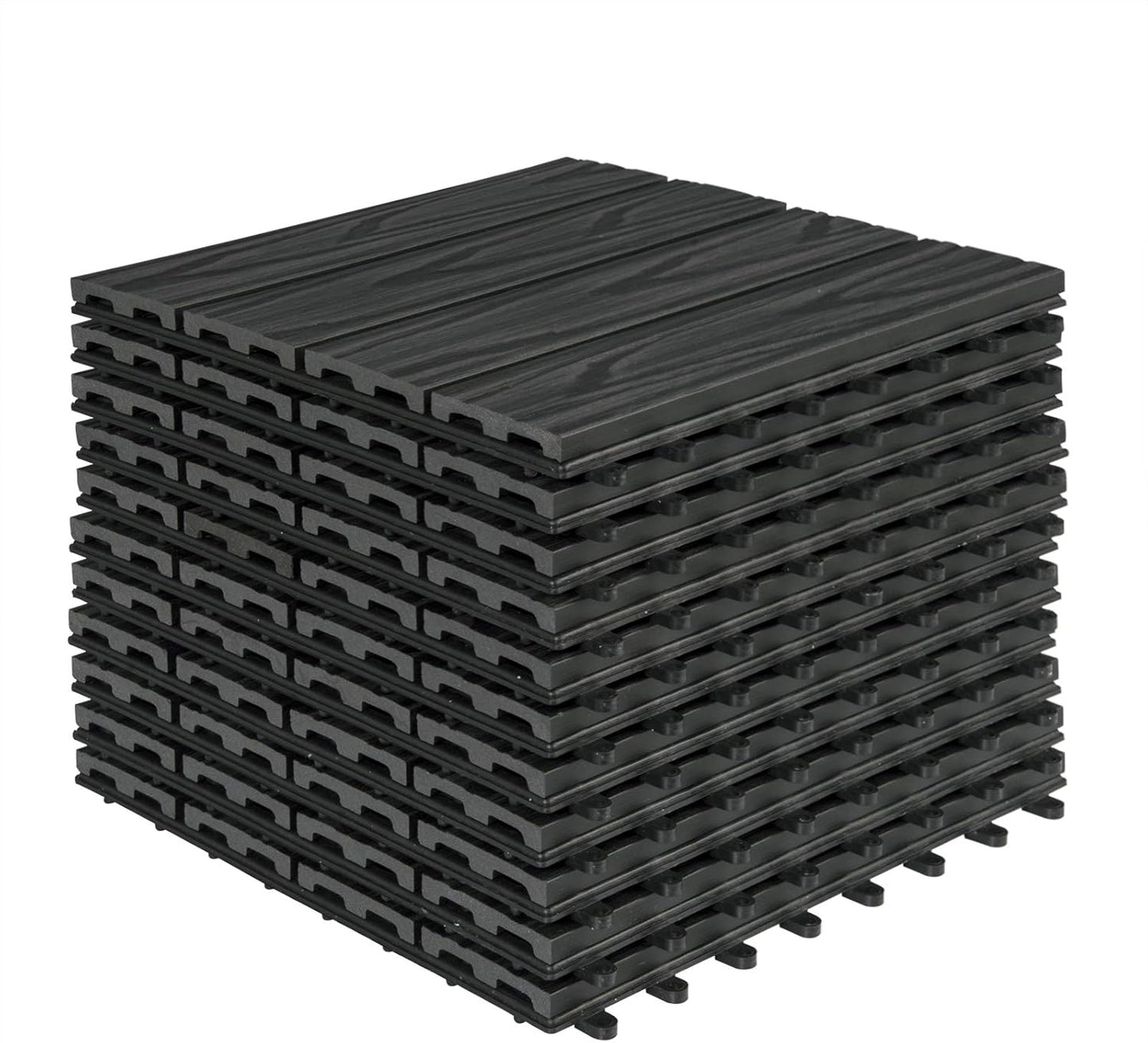 Woltu WPC Terrastegels 30x30 cm - Antraciet - Kliksysteem - 22 Stuks (2 m²)