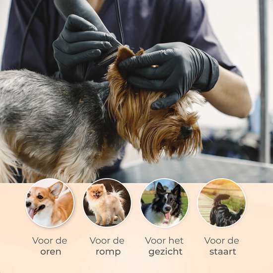 Dutchwide Groommate Draadloze Dierentondeuse - Incl. 4 Opzetstukken - zwart