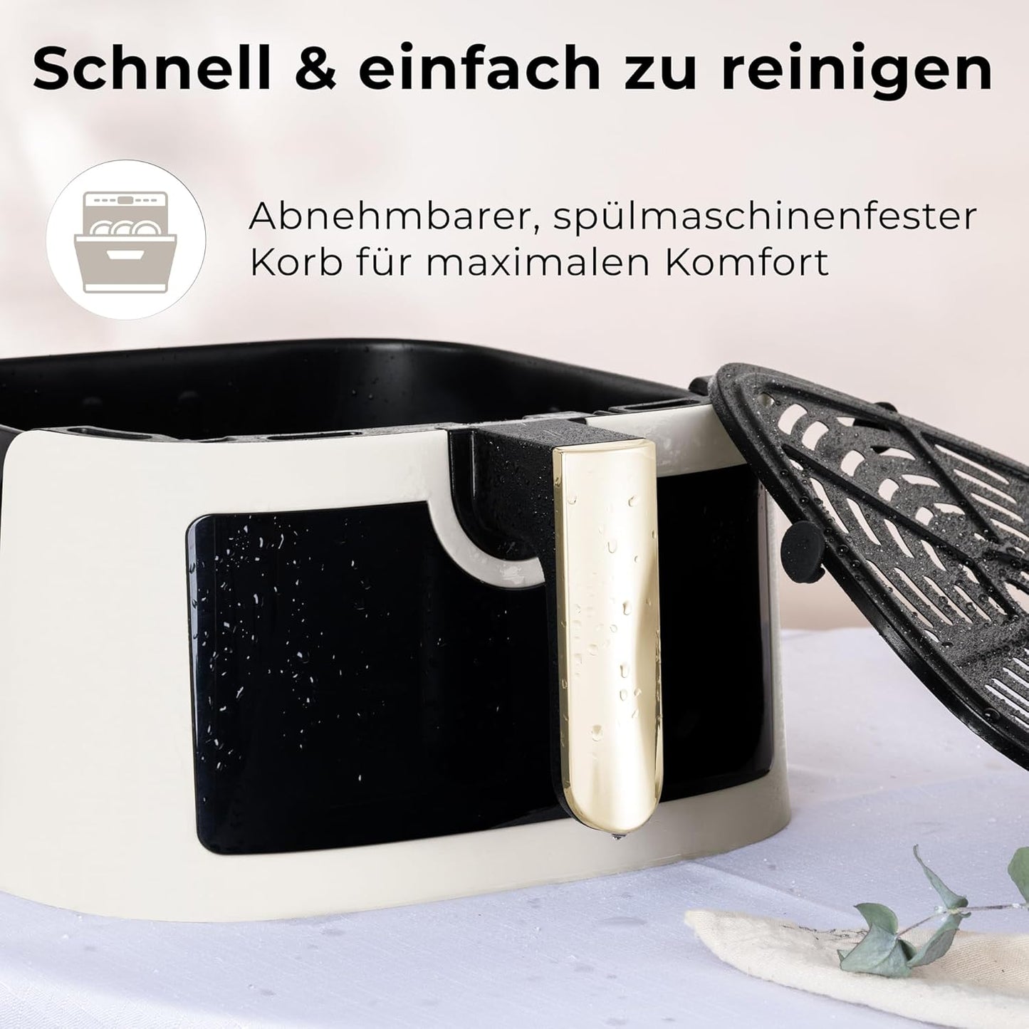 Berlinger Haus Airfryer 8 Liter - Matte Crème - Digitaal Touchdisplay - 1650W - 33 x 36,5 x 36,5 cm