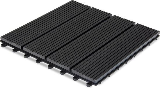 WPC Vlondertegels - Klassiek Insteeksysteem 30x30cm - Antraciet