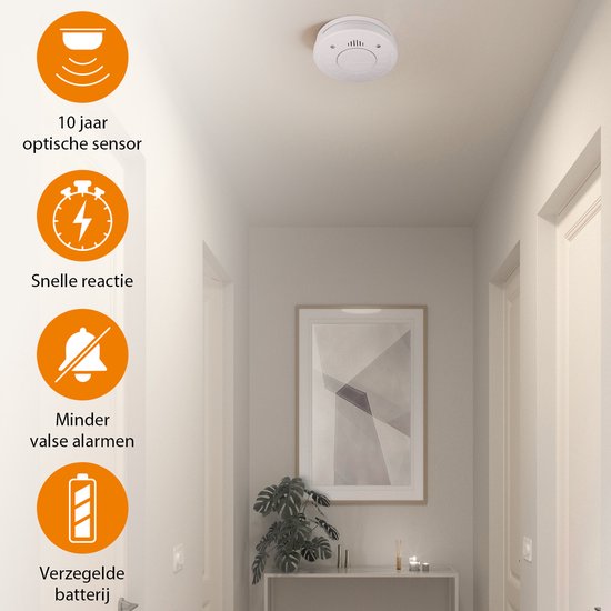 Smartwares RM520 Rookmelder – Brandmelder - 10 jaar batterij – Testknop – 85 dB