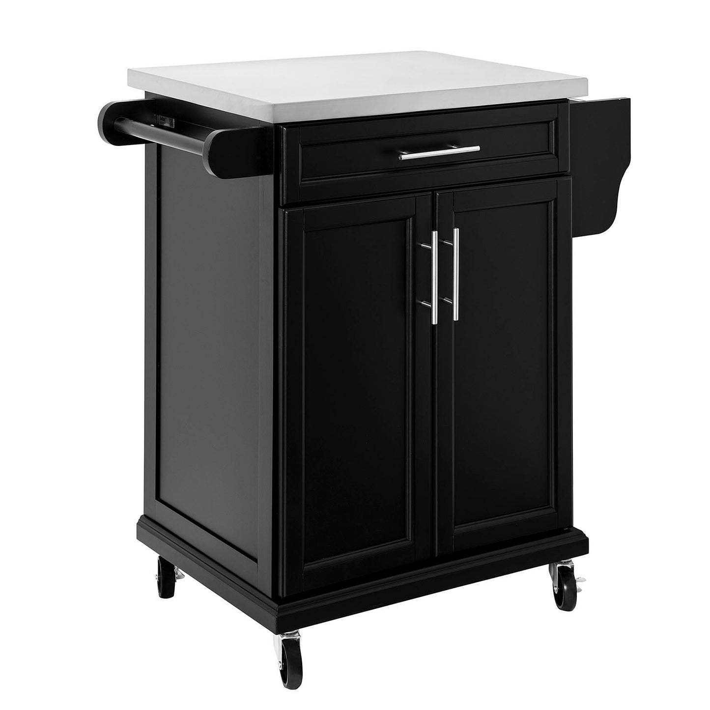 SoBuy Keukenwagen met werkblad - Met lade en 2 deuren - Max. 50KG - 83 x 46 x 90 cm - Zwart