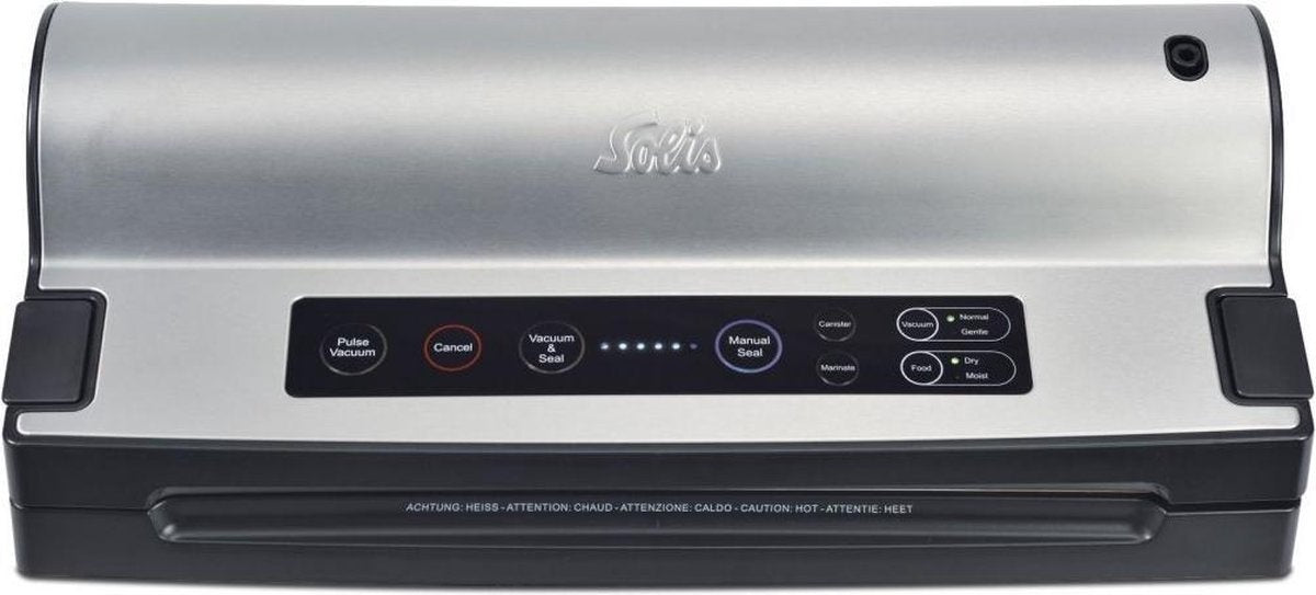 Solis Vac Prestige 575 Vacumeermachine - Vacuümmachine met Marineerfunctie en Slangaansluiting - Vacuüm Sealer Inclusief Vacuumzakken en Folie - Grijs