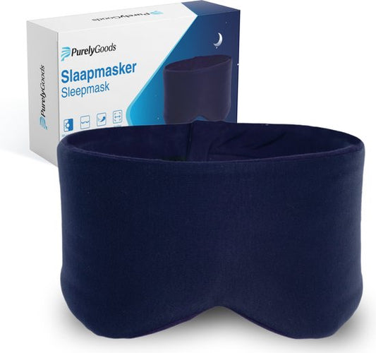 PurelyGoods® Slaapmasker - Oogmasker - Verduisterend - Slaap Masker - Mannen en Vrouwen - Katoen - Donkerblauw