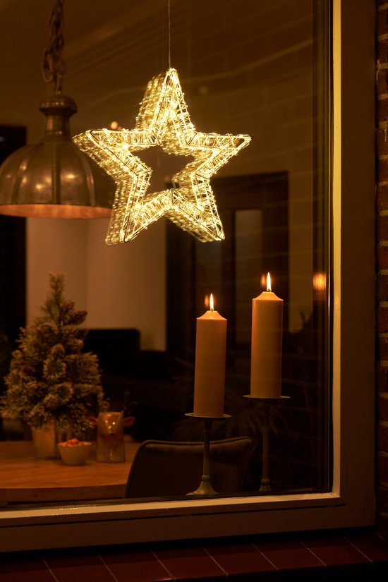 Luca Lighting Ster Hangend met Warm Witte LED Verlichting - Ø36 cm - Metaal - Wit