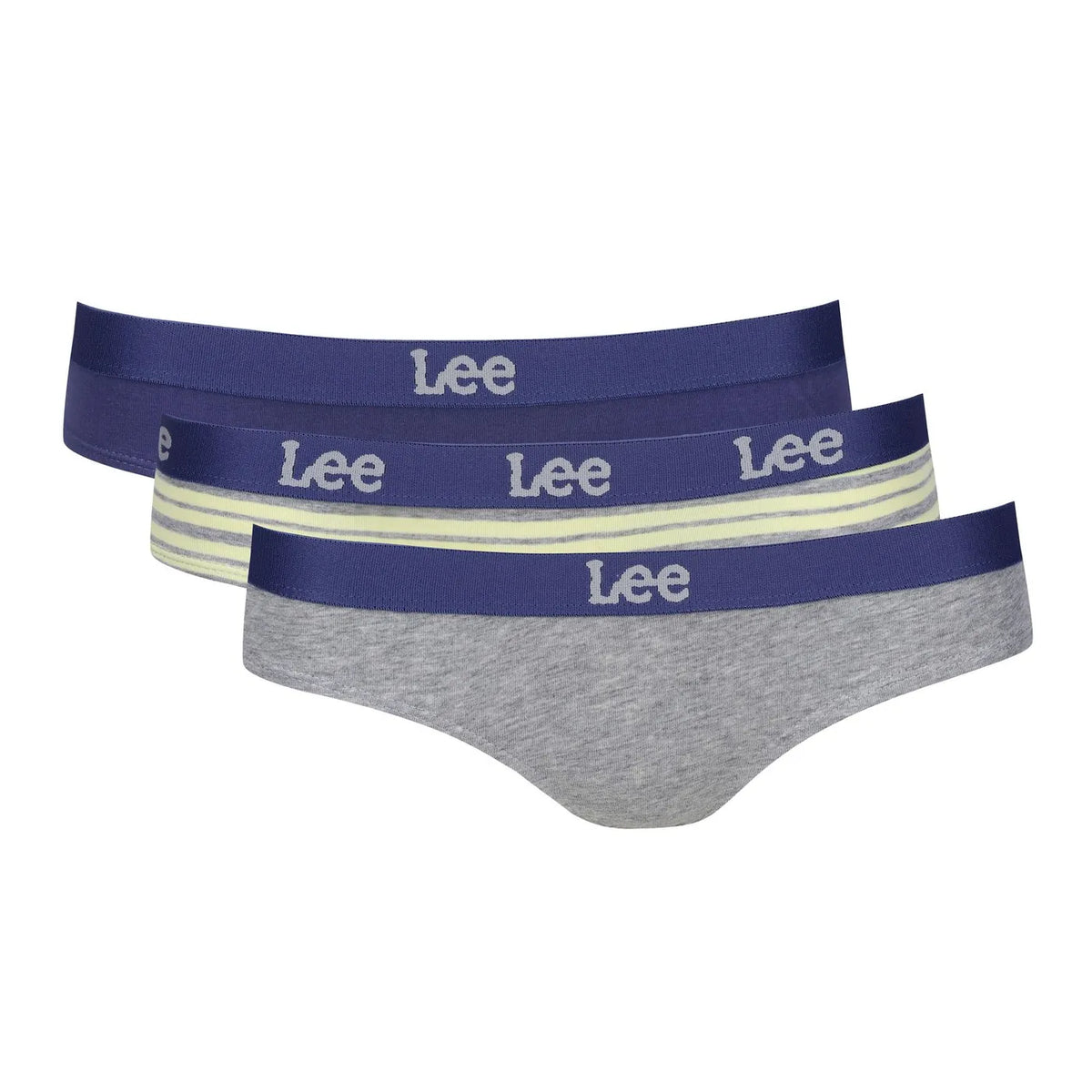Lee Slips LILIOP-DRAMA - 95% Katoen - Stretch - Blauw/Geel Gestreept en Grijs Gemêleerd - Maat S