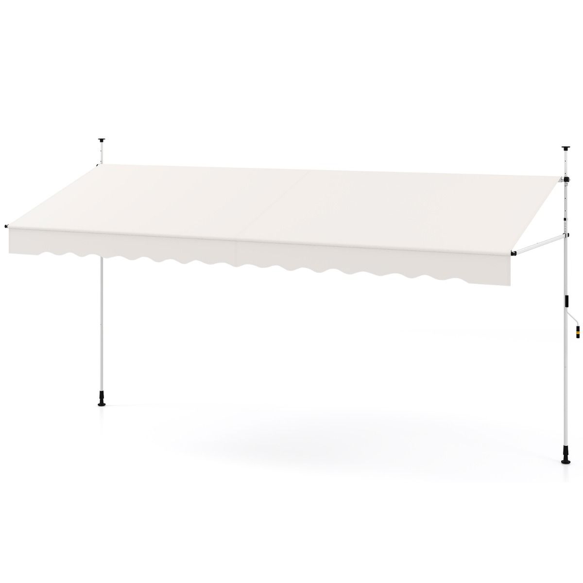Coast 400x120/135/150x210-300 cm Witte Balkonzonwering Zonder Boren met Handkurbel – In Hoogte Verstelbare Klemzonwering