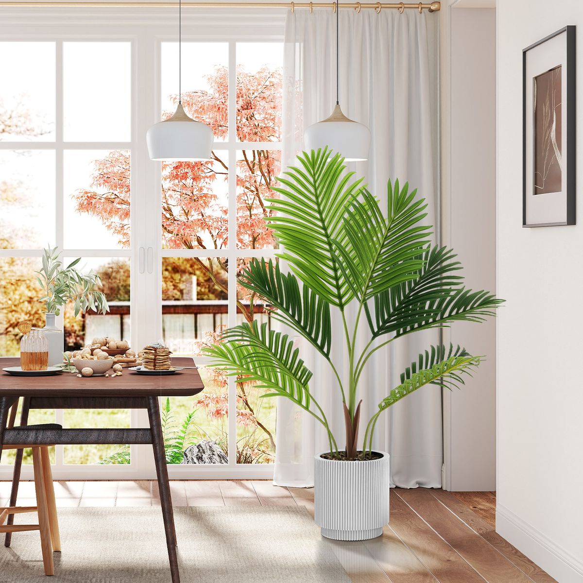 Coast Kunstmatige Areca Palm Set - 2 stuks - levensecht - onderhoudsvrij - groen - 90 cm
