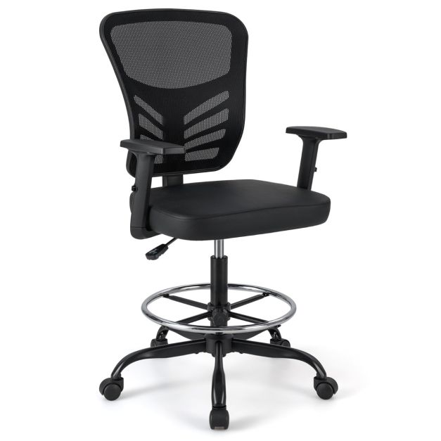 Coast Werkstoel - Ergonomisch - Verstelbaar - Draaibaar - Voetring - Mesh - Zwart