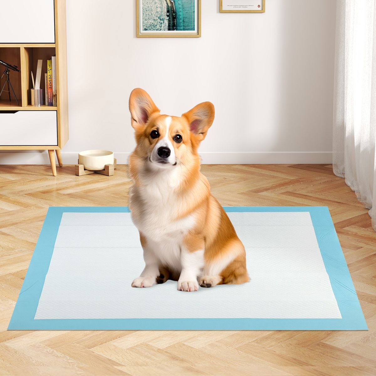 Coast Puppy Trainingsmatten - 6-laags absorptie - wegwerp - 90 x 60 cm - 150 stuks - blauw/wit