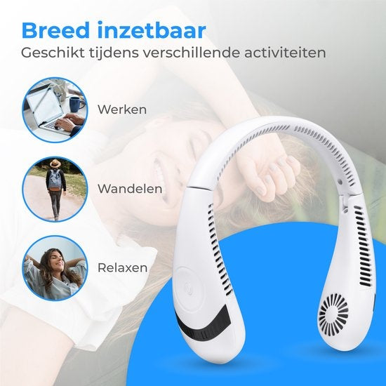 Nuvance - Nek Ventilator - Neck Fan - 3 Standen - Oplaadbare Nekventilator - Gezichtsventilator - Halsventilator