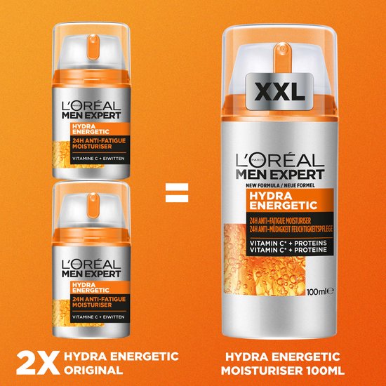 L’Oréal Paris Men Expert Hydra Energetic hydraterende dagcrème - 6 x 50 ml - Multiverpakking