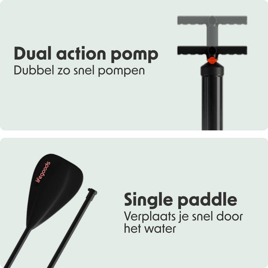 LifeGoods SUP Board Allround Compact - 100 KG Draagkracht - 300 x 76 cm - Opblaasbaar - Compleet SUP pakket - Rood/Lila