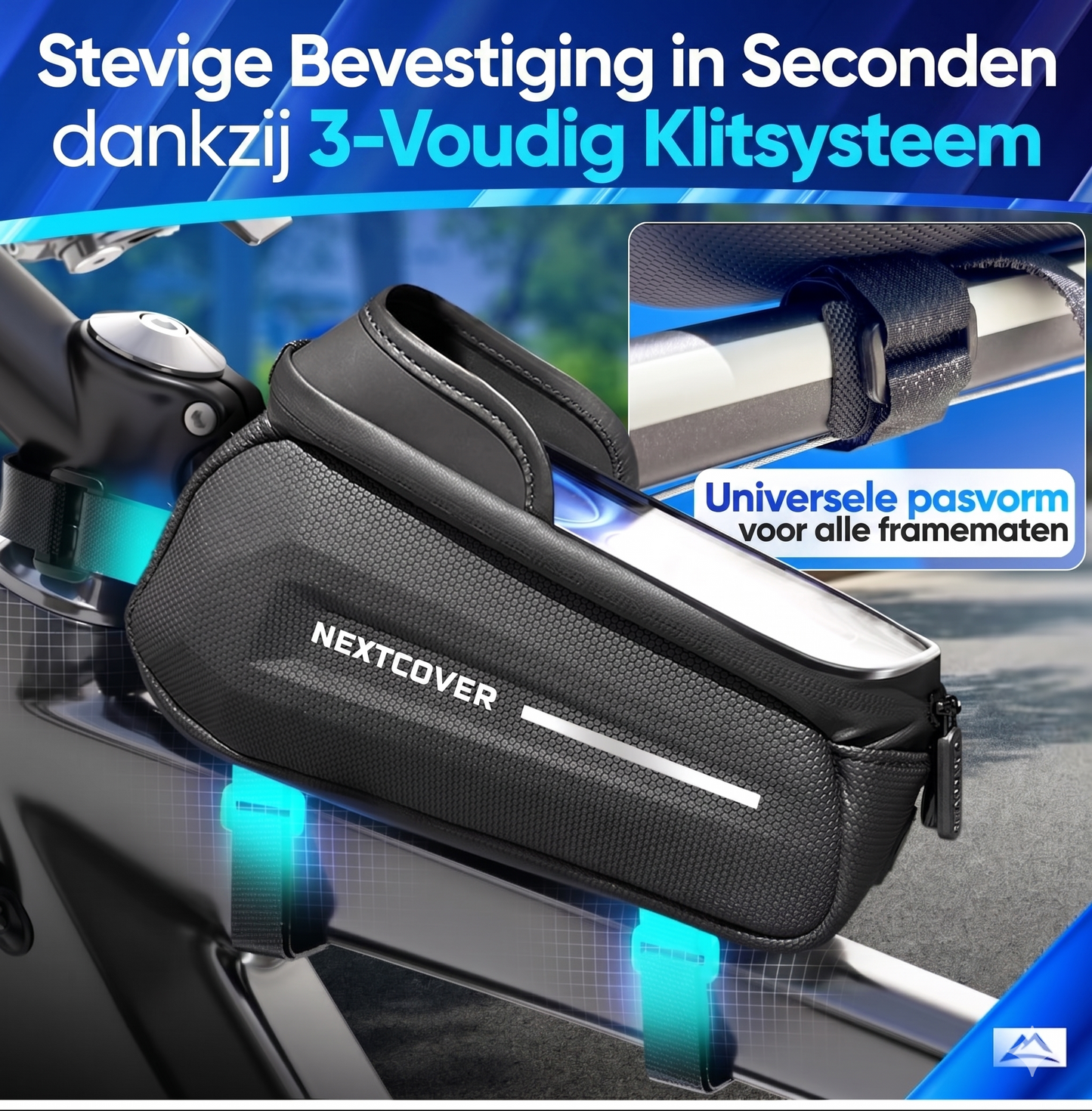 Nextcover® frame tas fiets - Telefoonvak met touchscreen - Waterdicht
