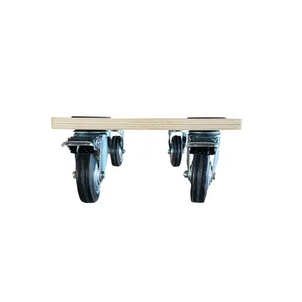 T4all Meubelroller - 400 kg - Multiplex - 58 x 30 cm - 4 Zwenkwielen - 2 Remmen - Zwart