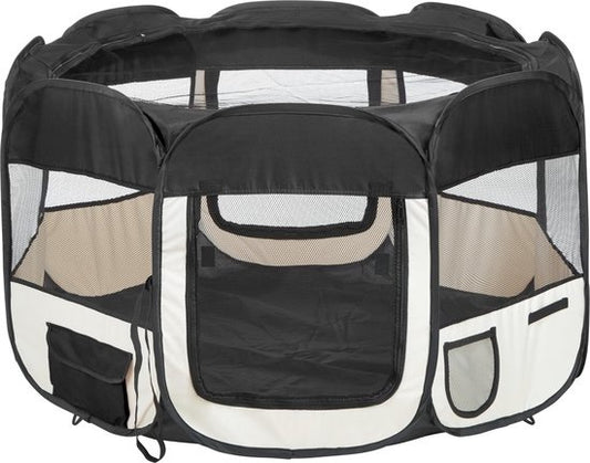 Opvouwbare puppyren puppytent Zwart incl - Draagtas - 400734