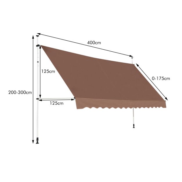 Coast Klemmmarkies - 400 cm - Hoogteverstelbaar - Zonder Boren - Bruin