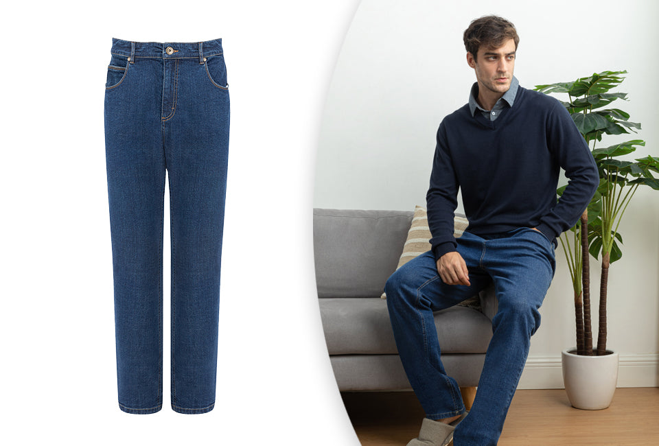 Milanoro - Stijlvolle jeansbroek voor heren - Donkerblauw - W38 - L30