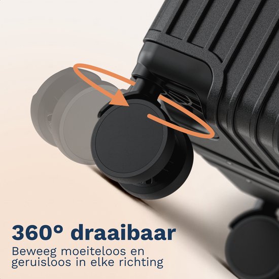 TRVLMORE Premium Reiskoffer 115L – Ritsvrij – Dubbel TSA-Slot – Aluminium Frame – Zwart