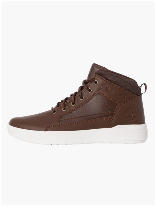 Timberland – Halfhoge Sneaker Met Vetersluiting – Maat 45.5 & Met Comfortabel Voetbed – Duurzame Rubberen Zool & Casual Stijl – Voor Heren – Medium Brown Leer