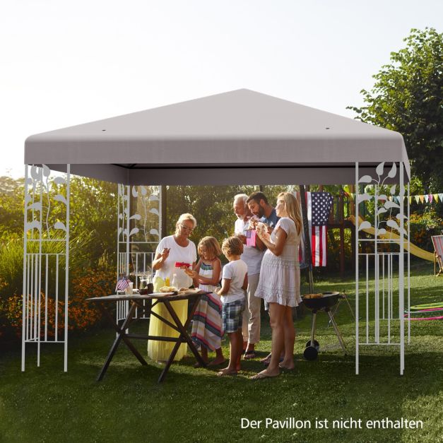 Coast Vervangdak voor Paviljoen – 3 x 3 m met Klittenband – Grijs