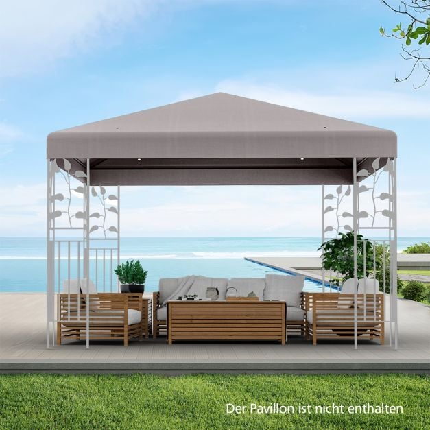 Coast Vervangdak voor Paviljoen – 3 x 3 m met Klittenband – Grijs