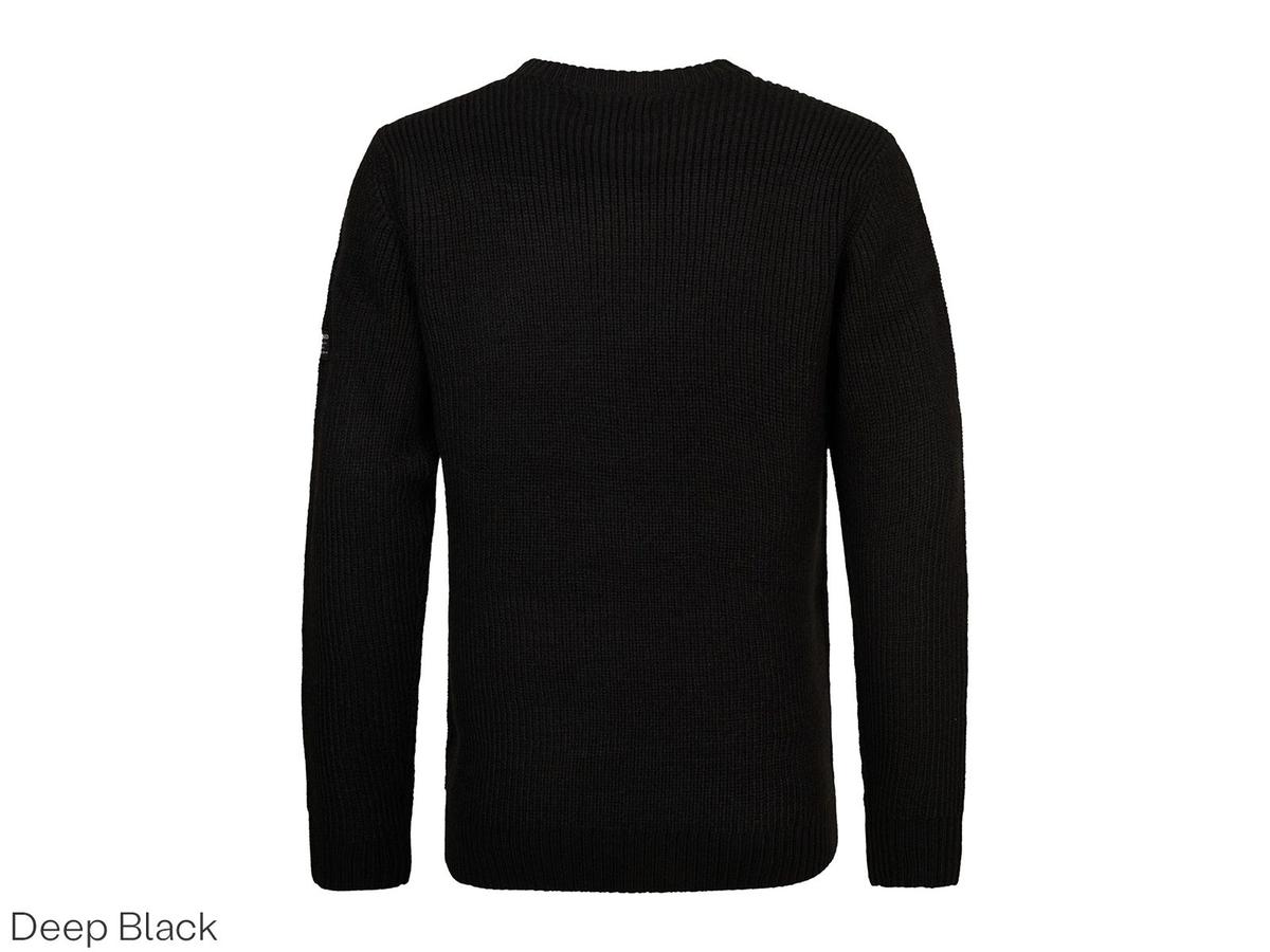 Petrol Gebreide Trui met Ronde Hals - Basic Design - maat XXL - Deep Black