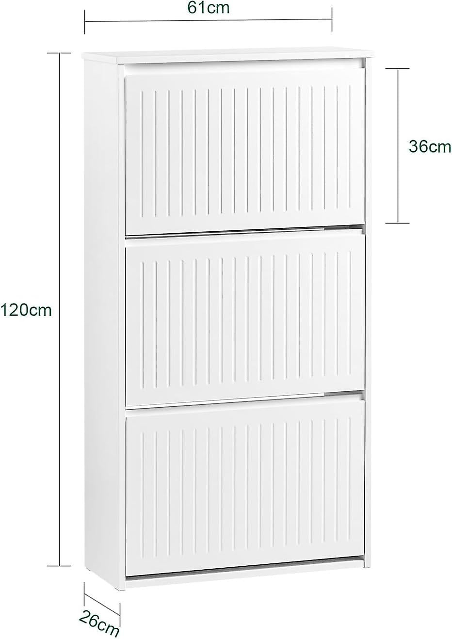 SoBuy Schoenenkast - FSR165-H-W - MDF - Max. 26kg. - 61x26x120cm - Wit