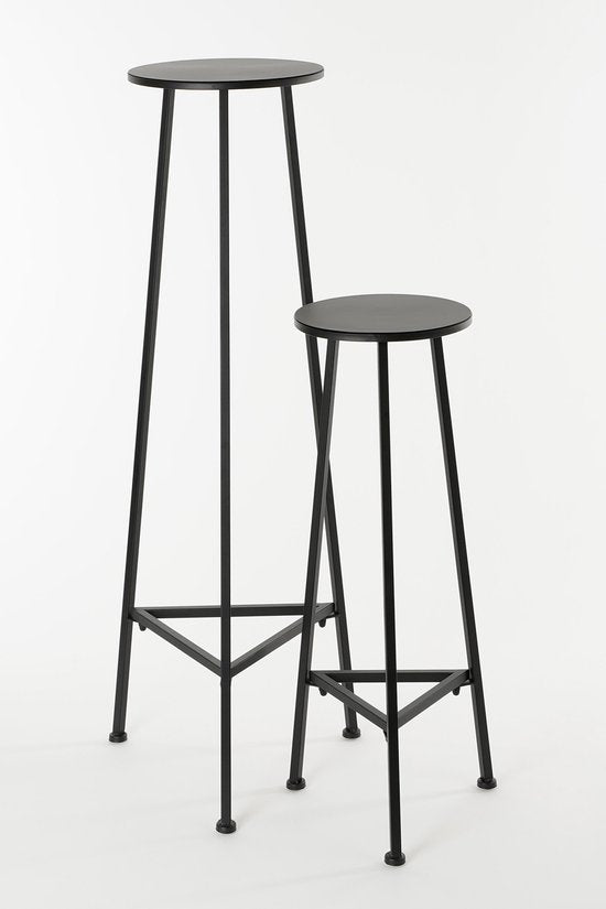 Mica Decorations Adine Plantentafel - H80 x Ø30 cm - Metaal - Zwart