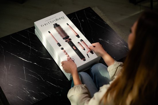 Sansbeauté® 6 in 1 Krultang met Klem - Keramische Haarkruller - 13mm tot 38mm - Föhnborstel Kort Haar - Warmteborstel - Krultangen - Thermal Brush - Haarstyler - Krulborstel 5 in 1