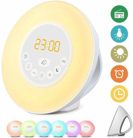 Grundig Wake Up Light - Nachtlampje met Tijdweergave - Lichtwekker met FM Radio en Natuurlijke Geluiden