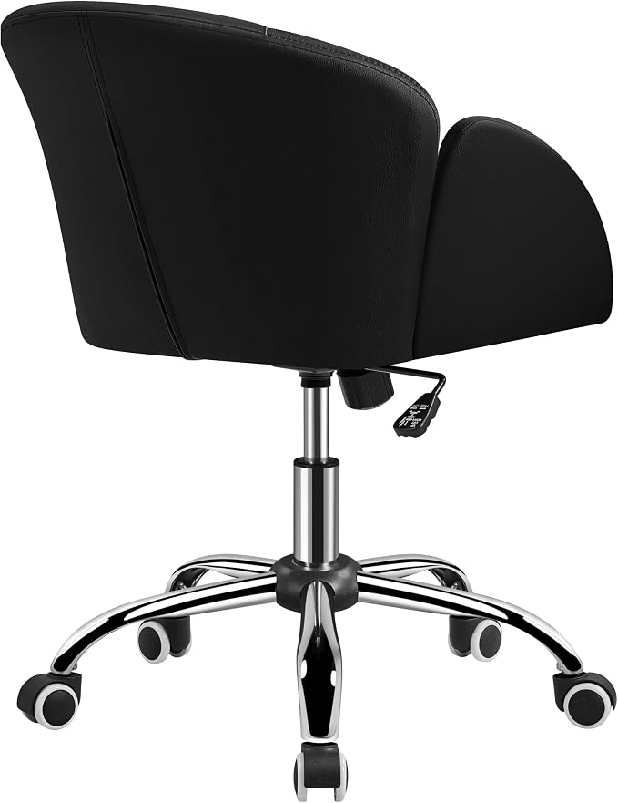 Yaheetech Ergonomische Bureaustoel - Zwart - Verstelbare Draaistoel met Armleuningen en Kantelfunctie