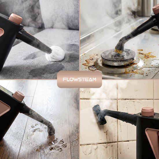 FLOWSTEAM® 7-in-1 Krachtige Handstoomreiniger - Stoomreiniger – Vlekkenreiniger - Handstomer - Voor Badkamer, Keuken, Bank & Meubels - 4 Bar & 110°C Stoom