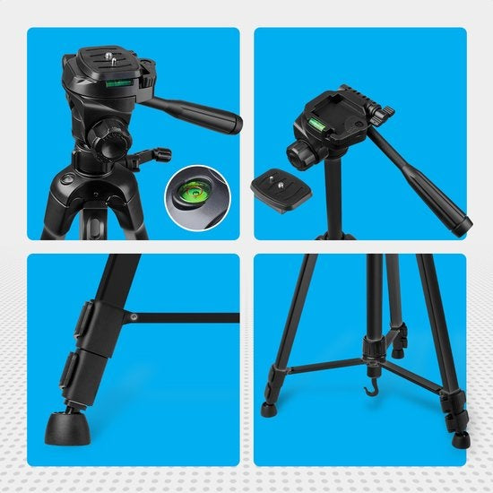 Auronic Statief - Camera of Telefoon - Tripod met Smartphonehouder - Zwart