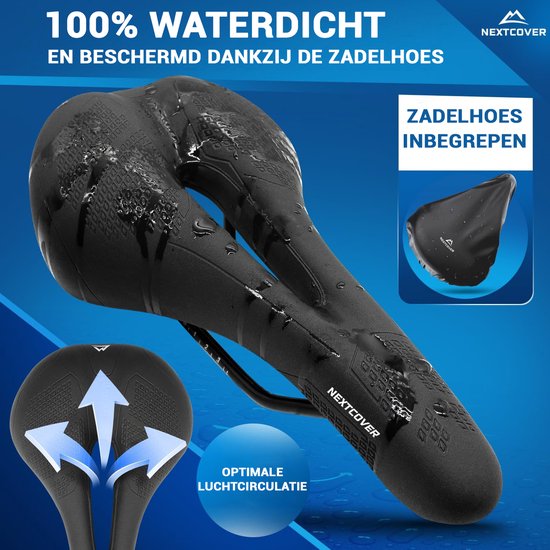 NEXTCOVER® Fietszadel MountainBike met Memory Foam 3.0 - Het origineel - Ergonomisch Fietszadel Dames of Fietszadel Heren met Memory Foam 3.0 voor maximaal Rijcomfort - Fiets Zadel comfortabel zacht
