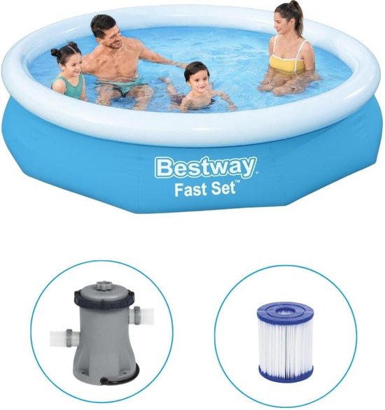 Bestway - Fast Set - Opblaasbaar zwembad inclusief filterpomp - 305x66 cm - Rond