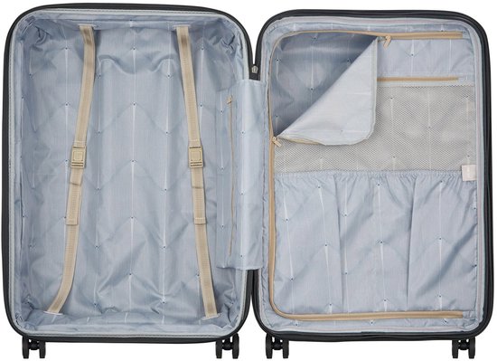 DELSEY PARIS Shadow 5.0 4DR Uitbreidbare Trolley – 75 cm – 106L – Hardcase – TSA-slot – Ivory/Crème
