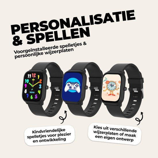 Denver Smartwatch Kinderen - Bellen/SMS/Whatsapp - Voor Android & iOS - Stappenteller - Slaapactiviteit - Hartslag, Bloeddrukmeter, Sportmodus - SWK120B