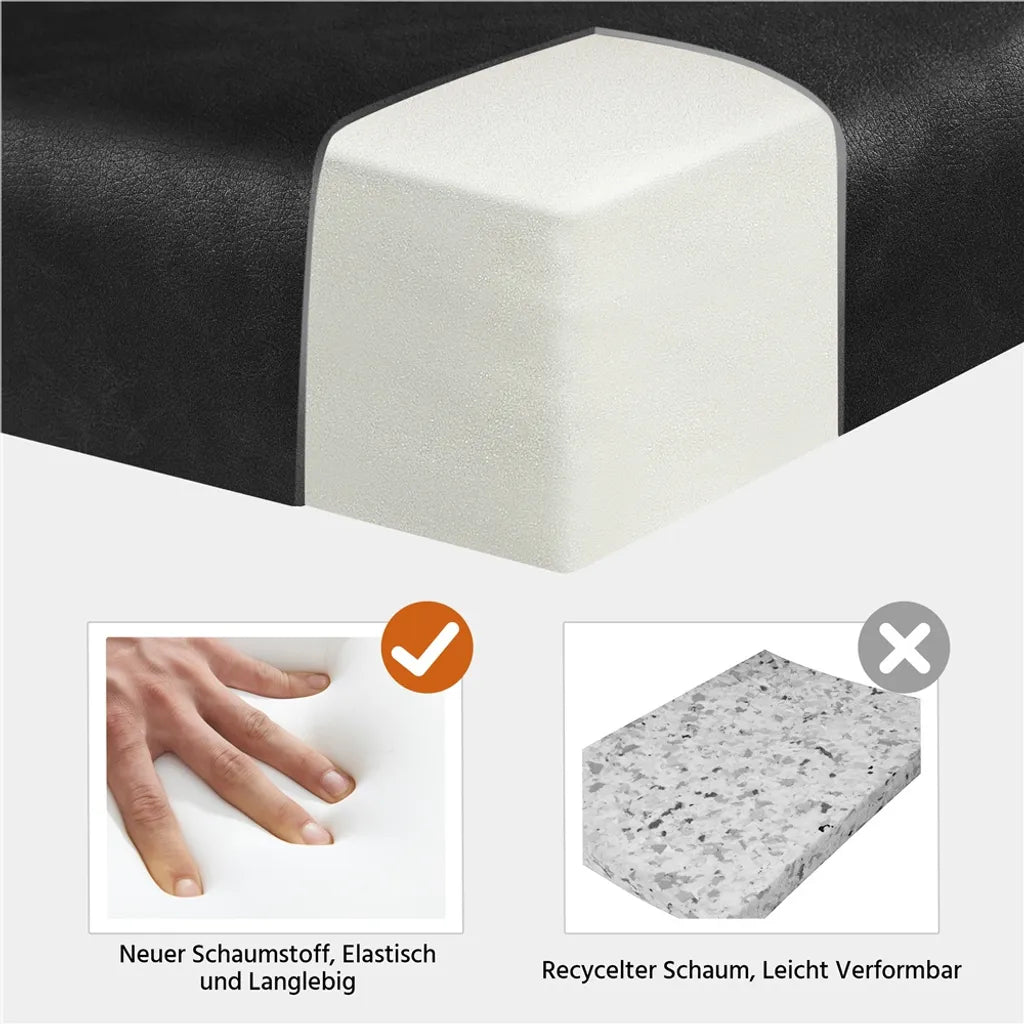 Yaheetech Retro Relaxfauteuil Kunstleer, Zwart